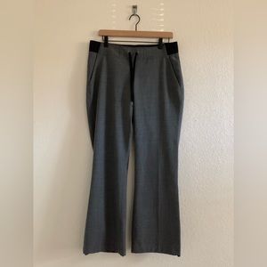 Athleta Wool Blend Midtown Trouser Tie Waist Pants Size 10 Petite Charcoal Gray